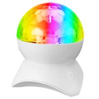 MIKADO MD-X740 Beyaz Şarjlı BT-TF Cart-USB Tavan Led Işıklı Disko Topu Speaker Hoparlör - 1